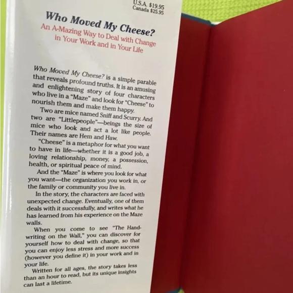 Who Moved My Cheese? : An a-Mazing Way to Deal with Change in Your Work…NWOT - Picture 6 of 6